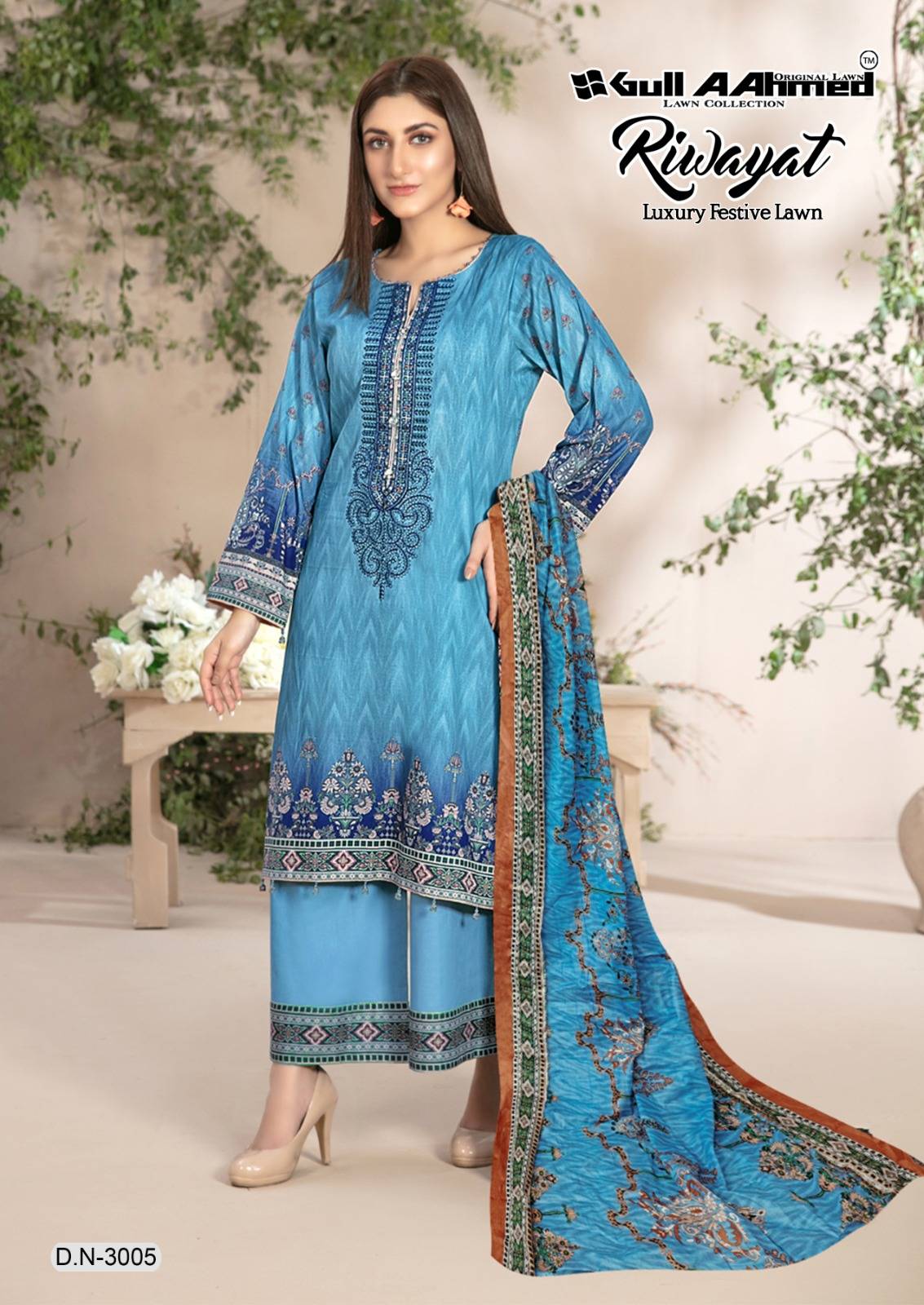 Riwayat Vol-3 By Gull Aahmed 3001 To 3006 Series Designer Festive Suits Beautiful Stylish Fancy Colorful Party Wear & Occasional Wear Pure Lawn Print Dresses At Wholesale Price