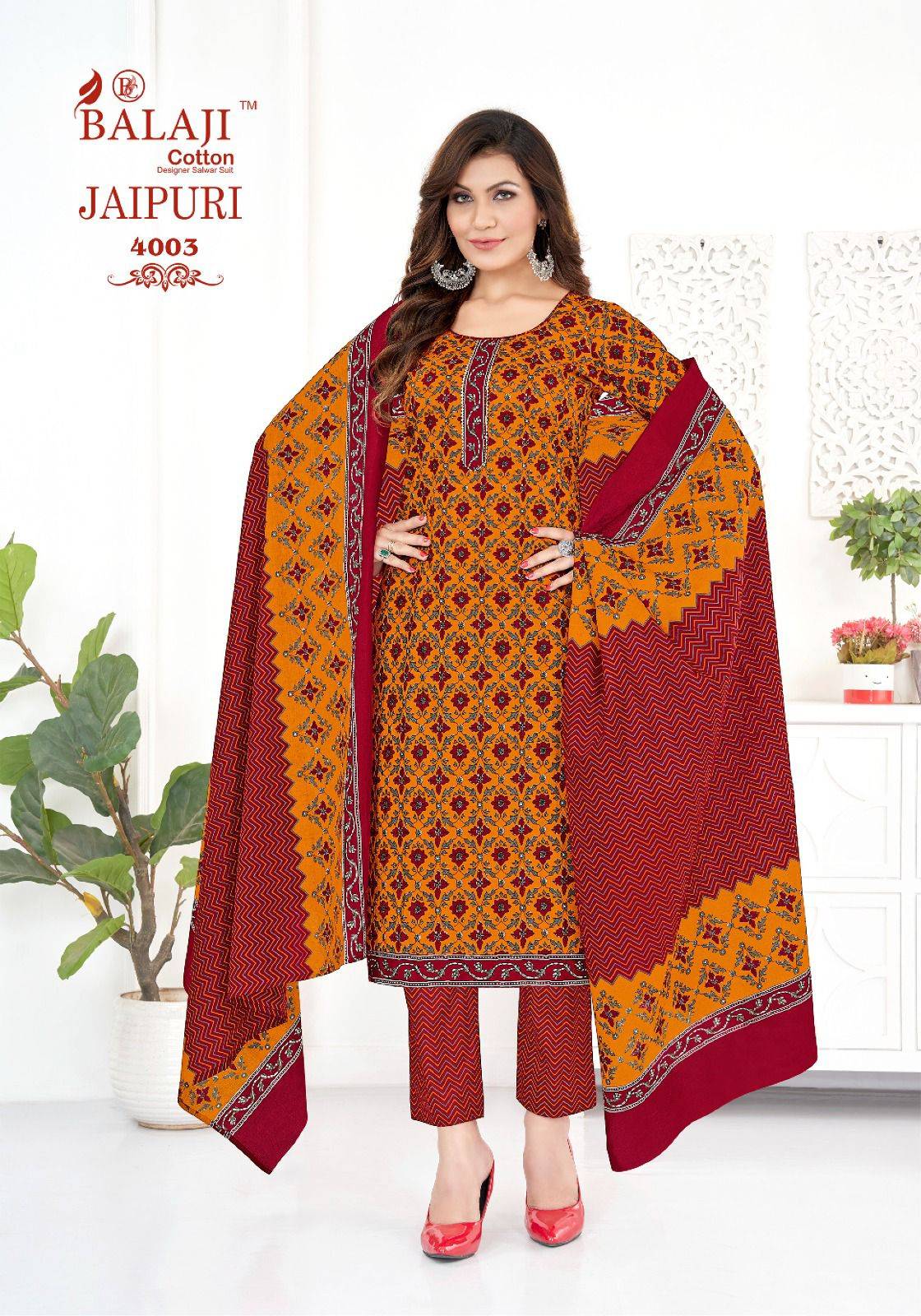 Jaipuri Vol-4 By Balaji Cotton 4001 To 4012 Series Beautiful Festive Suits Colorful Stylish Fancy Casual Wear & Ethnic Wear Cotton Print Dresses At Wholesale Price