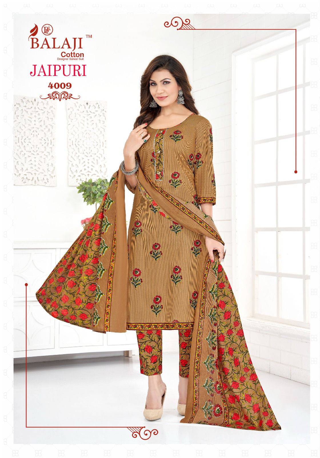 Jaipuri Vol-4 By Balaji Cotton 4001 To 4012 Series Beautiful Festive Suits Colorful Stylish Fancy Casual Wear & Ethnic Wear Cotton Print Dresses At Wholesale Price