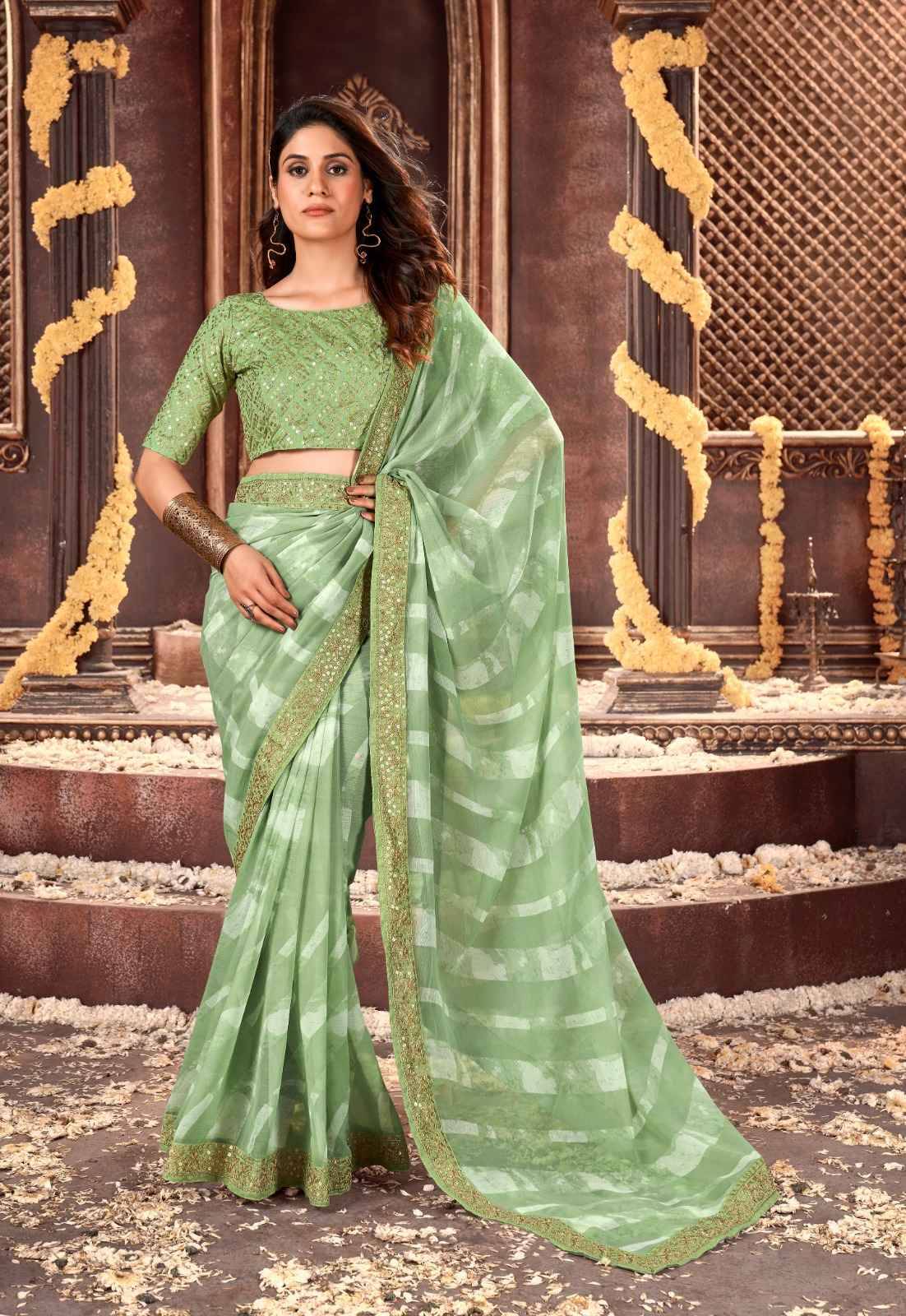 Vihana Vol-5 By Stavan 5001 To 5010 Series Indian Traditional Wear Collection Beautiful Stylish Fancy Colorful Party Wear & Occasional Wear Georgette Print Sarees At Wholesale Price
