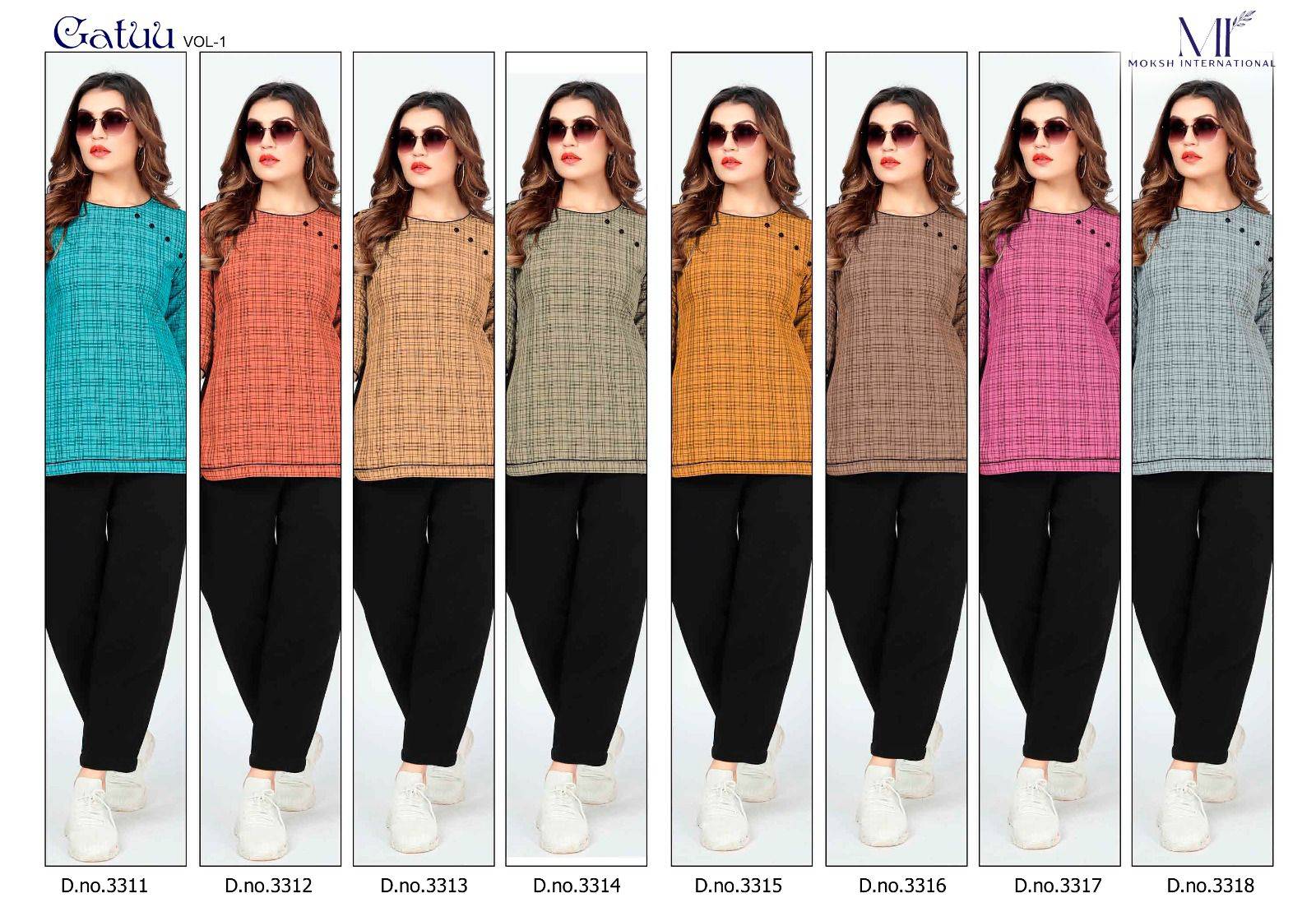 Gattu Vol-1 By Moksh International 3311 To 3318 Series Designer Stylish Fancy Colorful Beautiful Party Wear & Ethnic Wear Collection Cotton Print Tops At Wholesale Price