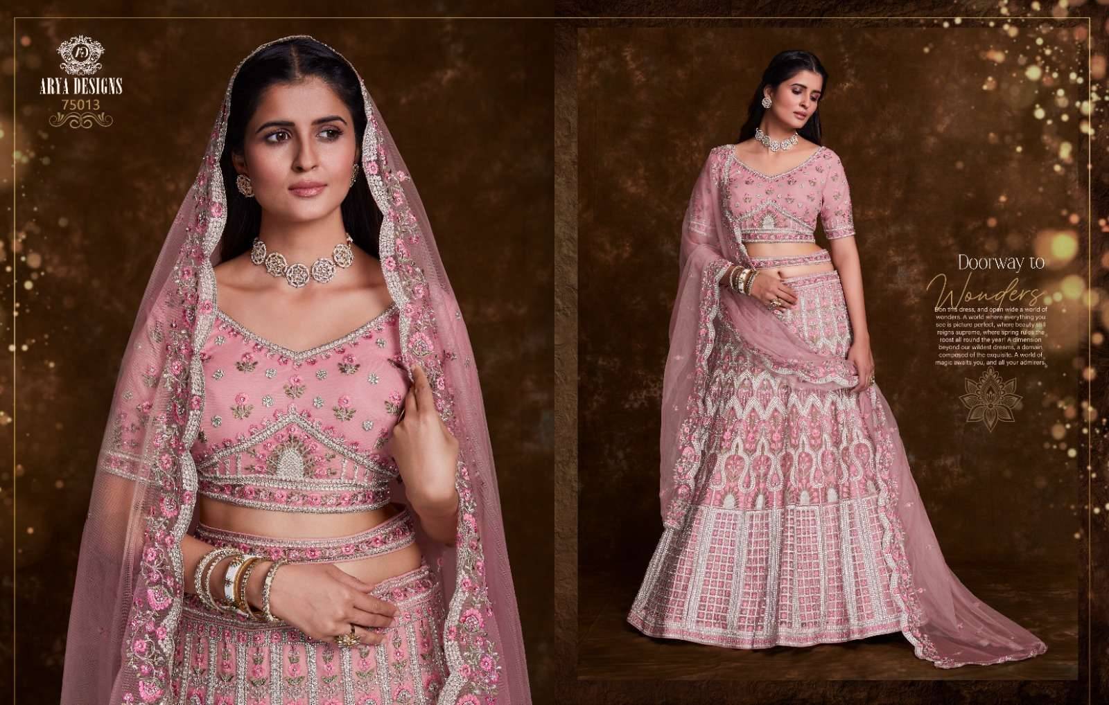 Pratha Vol-4 By Arya Designs 75001 To 75024 Designer Beautiful Wedding Collection Occasional Wear & Party Wear Net/Art Silk/Organza Lehengas At Wholesale Price