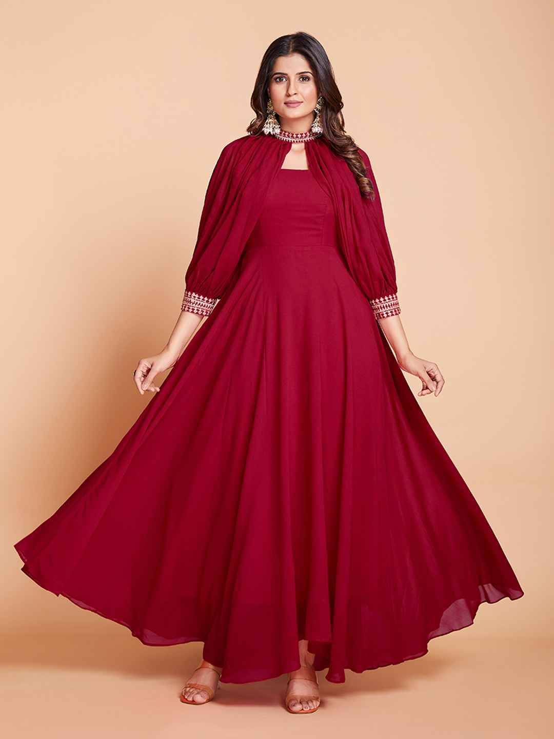 Arya Hit Design 244 Colours By Arya Designs 244-A To 244-B Series Designer Stylish Fancy Colorful Beautiful Party Wear & Ethnic Wear Collection Faux Georgette Gown At Wholesale Price