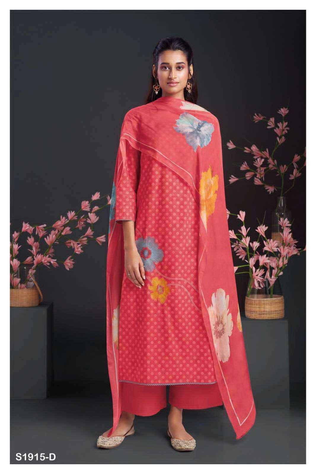 Osprey-1915 By Ganga Fashion 1915-A To 1915-D Series Beautiful Suits Colorful Stylish Fancy Casual Wear & Ethnic Wear Premium Cotton Dresses At Wholesale Price