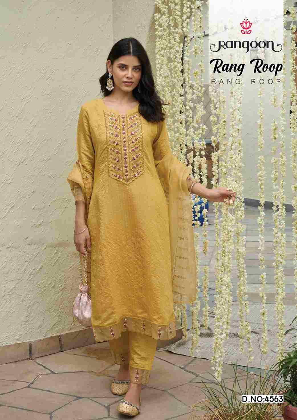 Rang Roop By Rangoon 4561 To 4566 Series Designer Festive Suits Collection Beautiful Stylish Fancy Colorful Party Wear & Occasional Wear Vichitra Embroidered Dresses At Wholesale Price