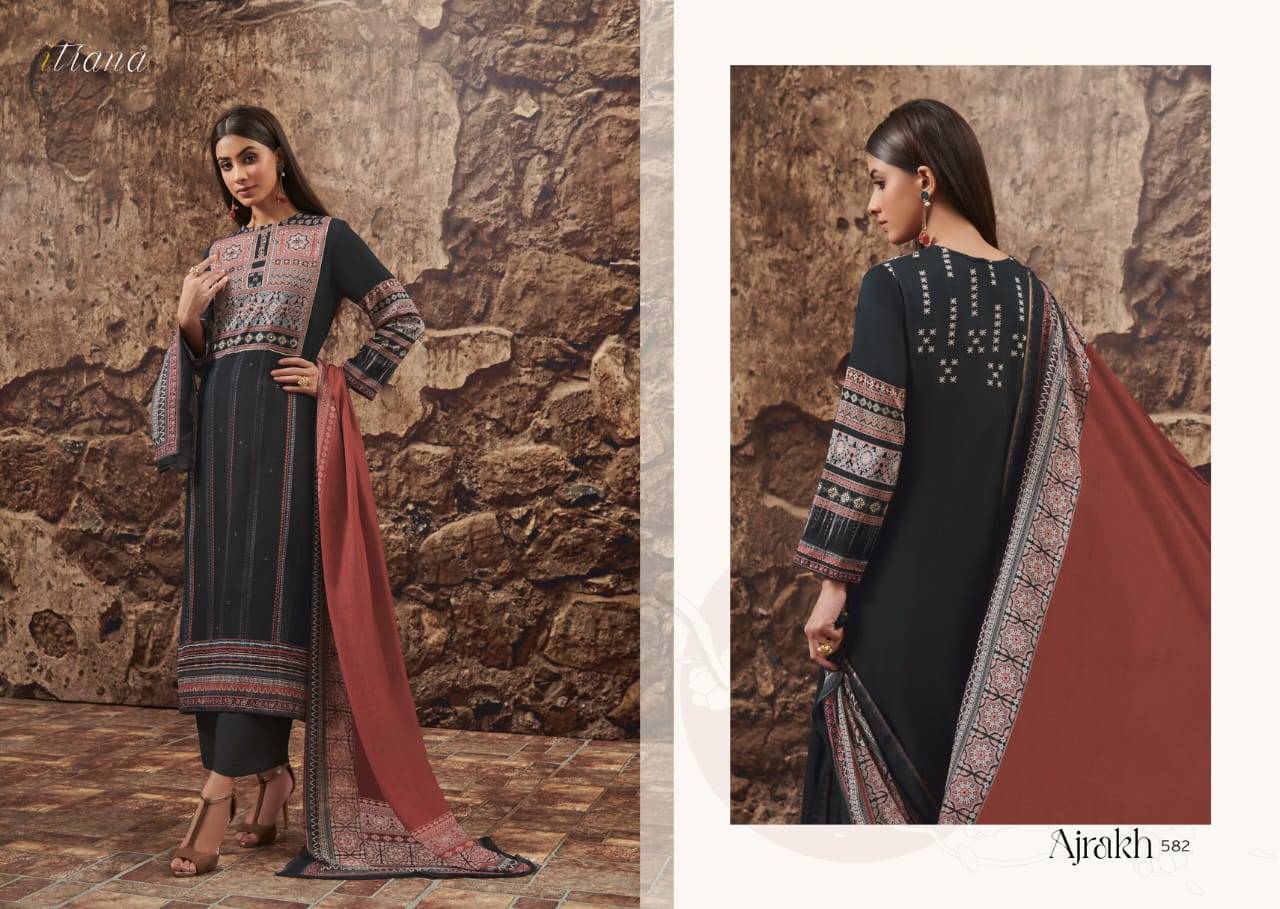 Ajrakh By Itrana Beautiful Stylish Festive Suits Fancy Colorful Casual Wear & Ethnic Wear & Ready To Wear Cotton Satin Print Dresses At Wholesale Price