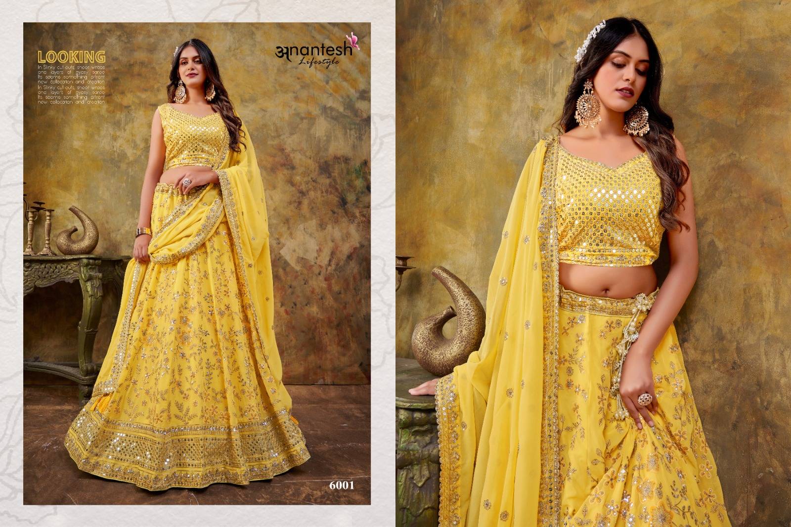 Maharani Vol-1 By Anantesh 6001 To 6006 Series Designer Beautiful Collection Occasional Wear & Party Wear Georgette/Net Lehengas At Wholesale Price