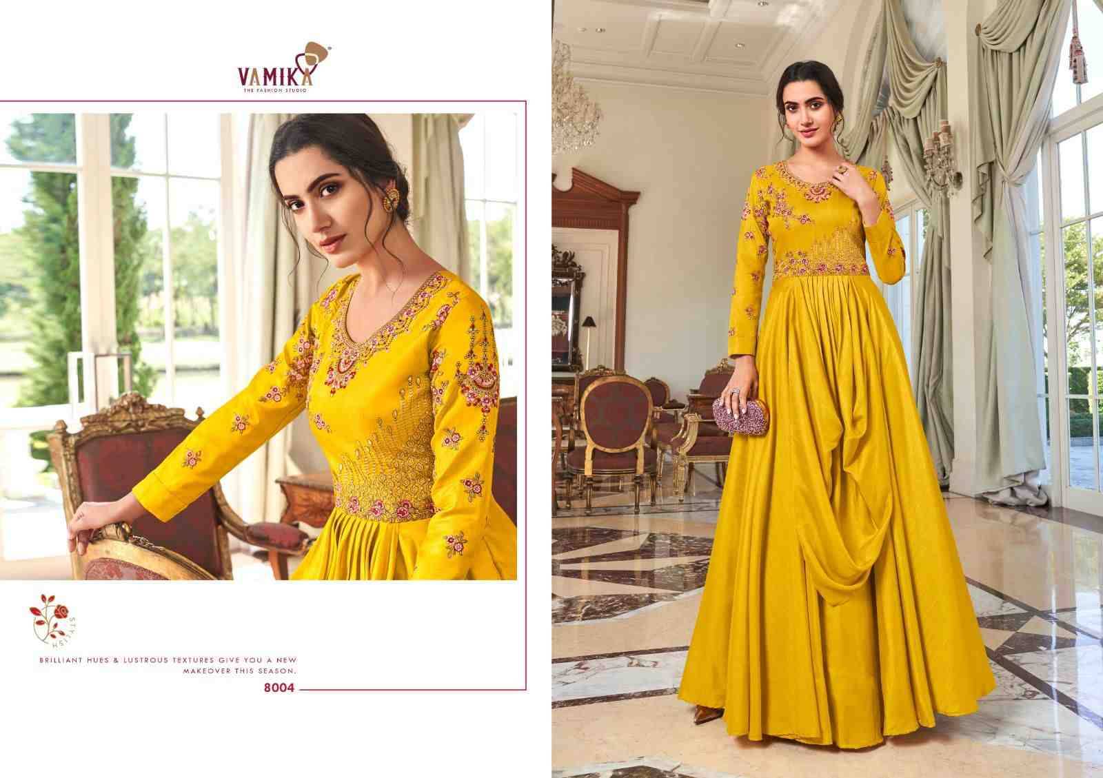 Kaseesh By Vamika 8001 To 8008 Series Designer Stylish Fancy Colorful Beautiful Party Wear & Ethnic Wear Collection Muslin Silk Gown At Wholesale Price