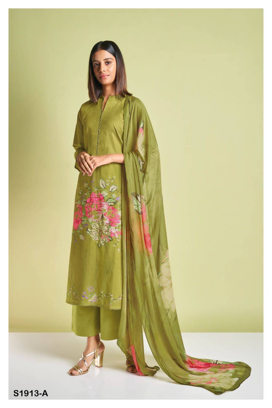 Verona-1913 By Ganga Fashion 1913-A To 1913-D Series Beautiful Stylish Festive Suits Fancy Colorful Casual Wear & Ethnic Wear & Ready To Wear Premium Cotton Dresses At Wholesale Price
