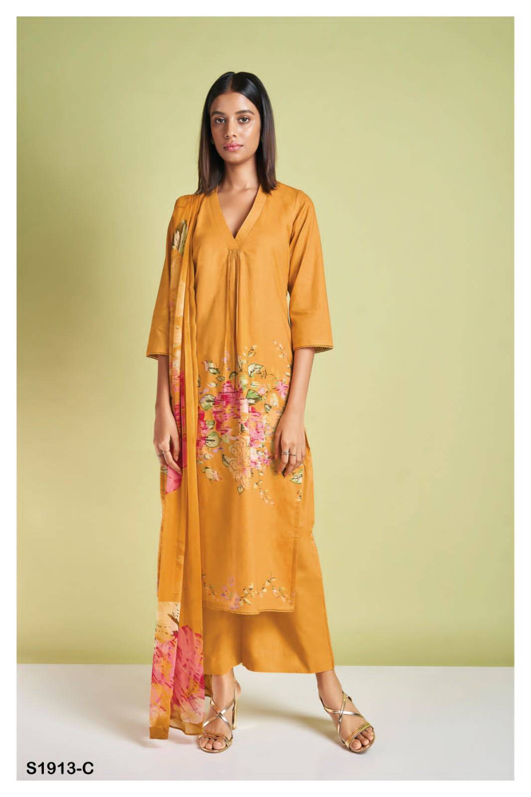 Verona-1913 By Ganga Fashion 1913-A To 1913-D Series Beautiful Stylish Festive Suits Fancy Colorful Casual Wear & Ethnic Wear & Ready To Wear Premium Cotton Dresses At Wholesale Price