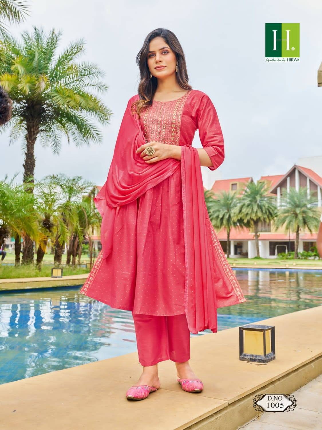 Sindoor By Hirwa 1001 To 1006 Series Beautiful Stylish Festive Suits Fancy Colorful Casual Wear & Ethnic Wear & Ready To Wear Pure Slub Silk Print Dresses At Wholesale Price