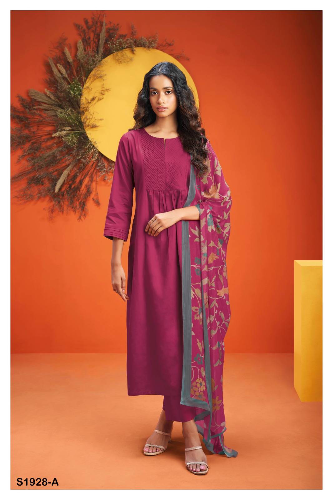 Selvi-1928 By Ganga Fashion 1928-A To 1928-D Series Beautiful Stylish Festive Suits Fancy Colorful Casual Wear & Ethnic Wear & Ready To Wear Premium Cotton Satin Dresses At Wholesale Price
