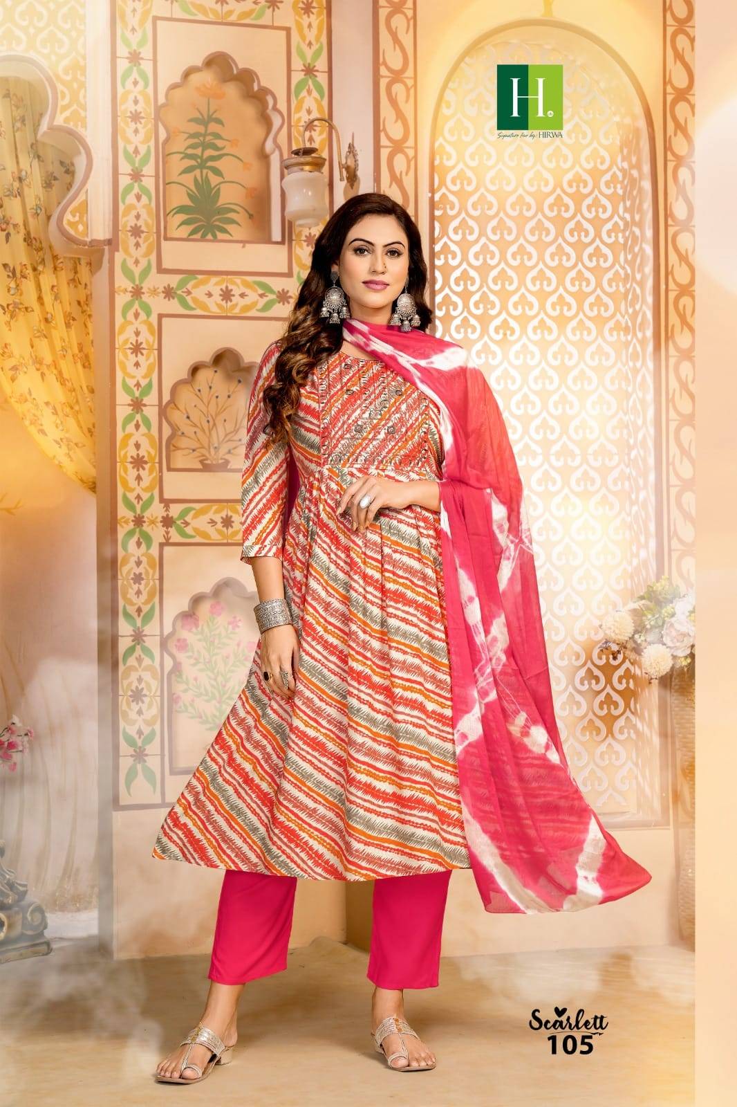 Scarlett By Hirwa 101 To 106 Series Beautiful Stylish Festive Suits Fancy Colorful Casual Wear & Ethnic Wear & Ready To Wear Rayon Foil Dresses At Wholesale Price
