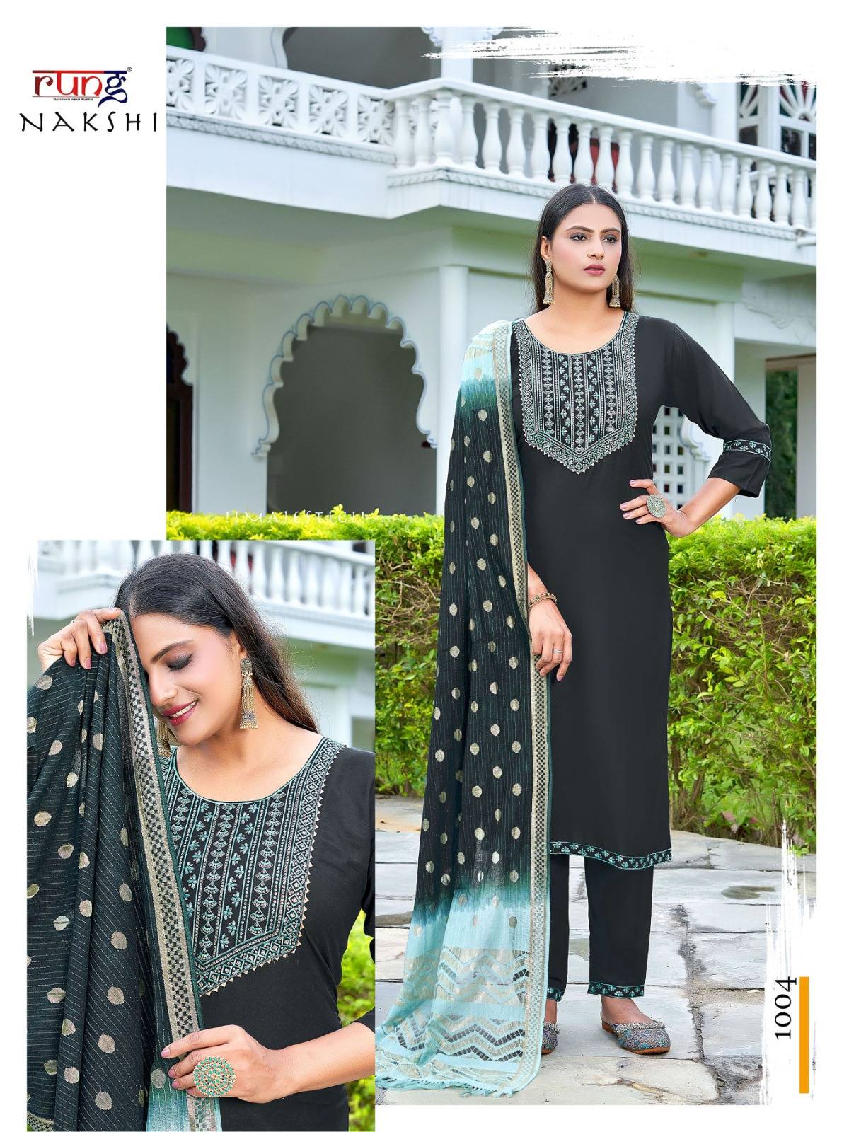 Nakshi By Rung 1001 To 1008 Series Beautiful Stylish Festive Suits Fancy Colorful Casual Wear & Ethnic Wear & Ready To Wear Rayon Foil Dresses At Wholesale Price