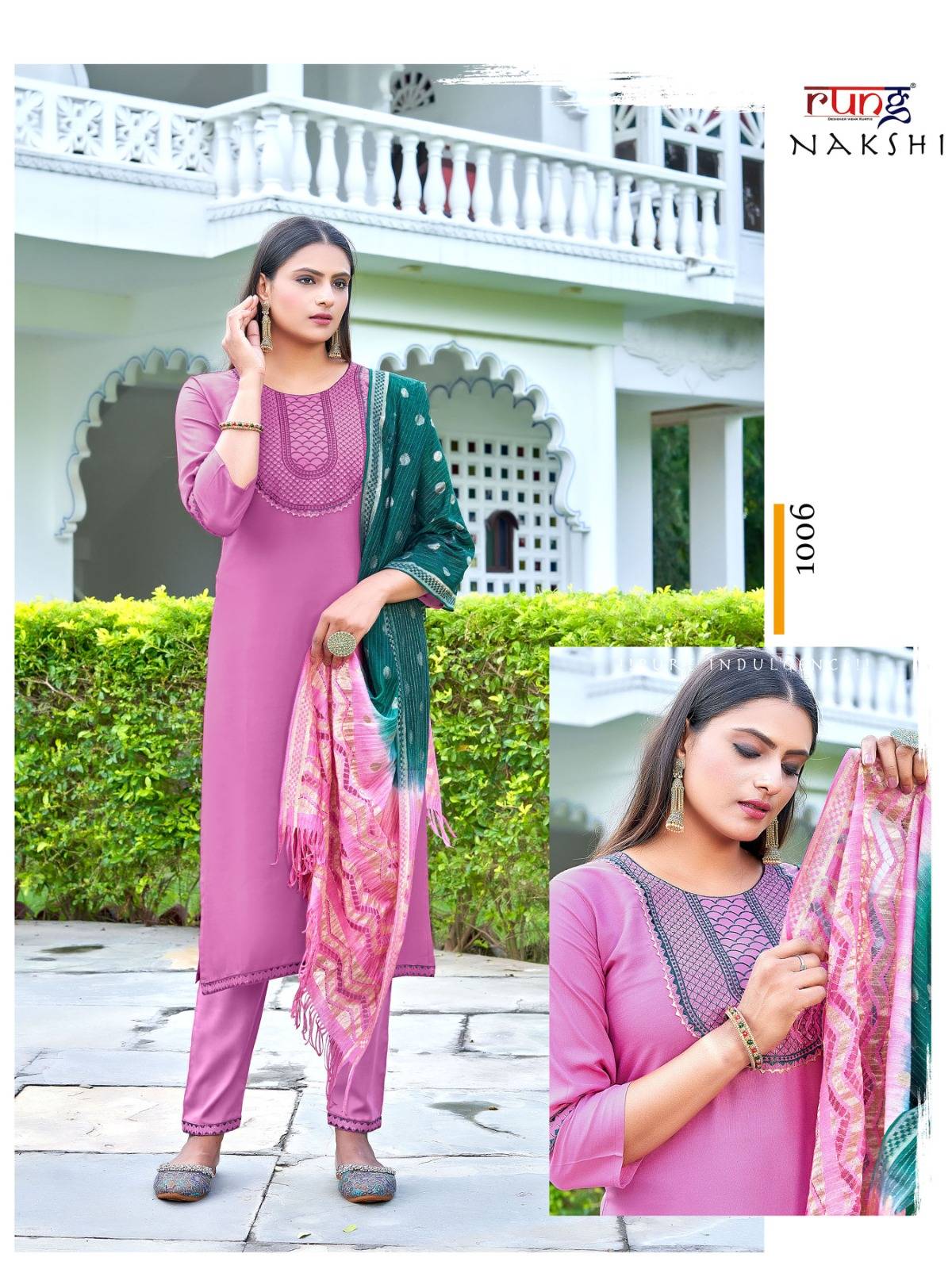 Nakshi By Rung 1001 To 1008 Series Beautiful Stylish Festive Suits Fancy Colorful Casual Wear & Ethnic Wear & Ready To Wear Rayon Foil Dresses At Wholesale Price