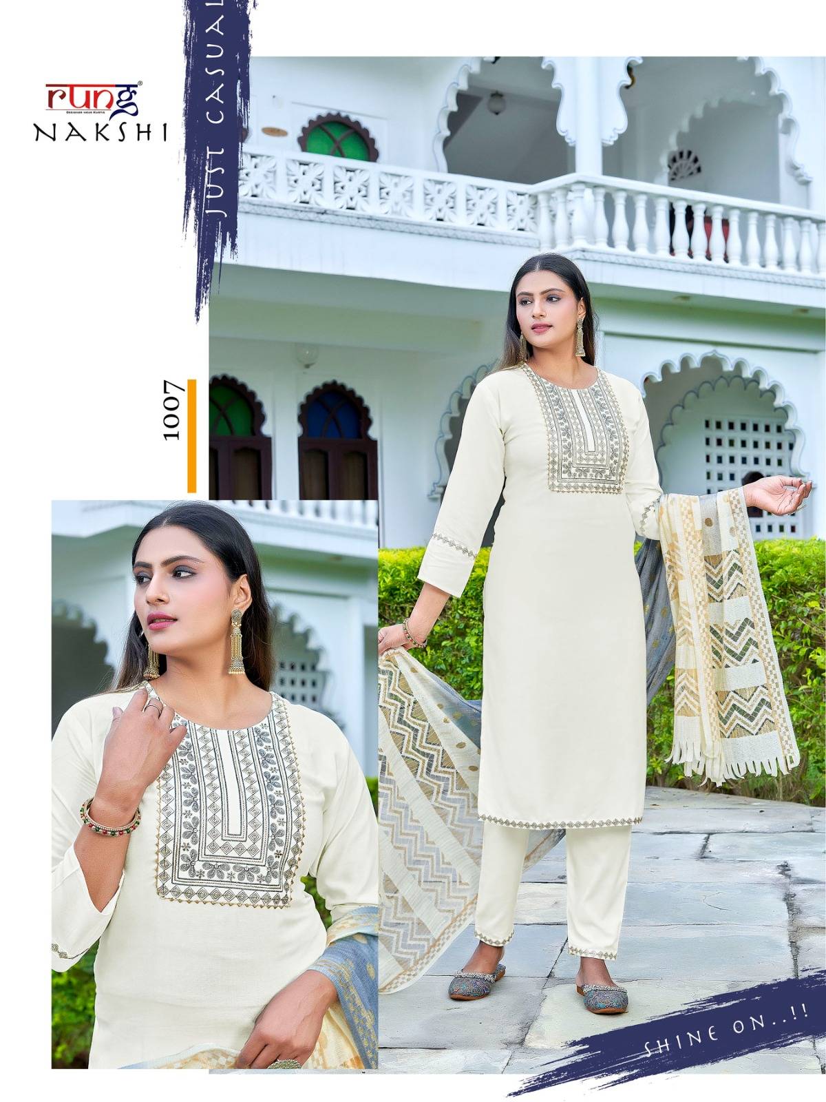 Nakshi By Rung 1001 To 1008 Series Beautiful Stylish Festive Suits Fancy Colorful Casual Wear & Ethnic Wear & Ready To Wear Rayon Foil Dresses At Wholesale Price