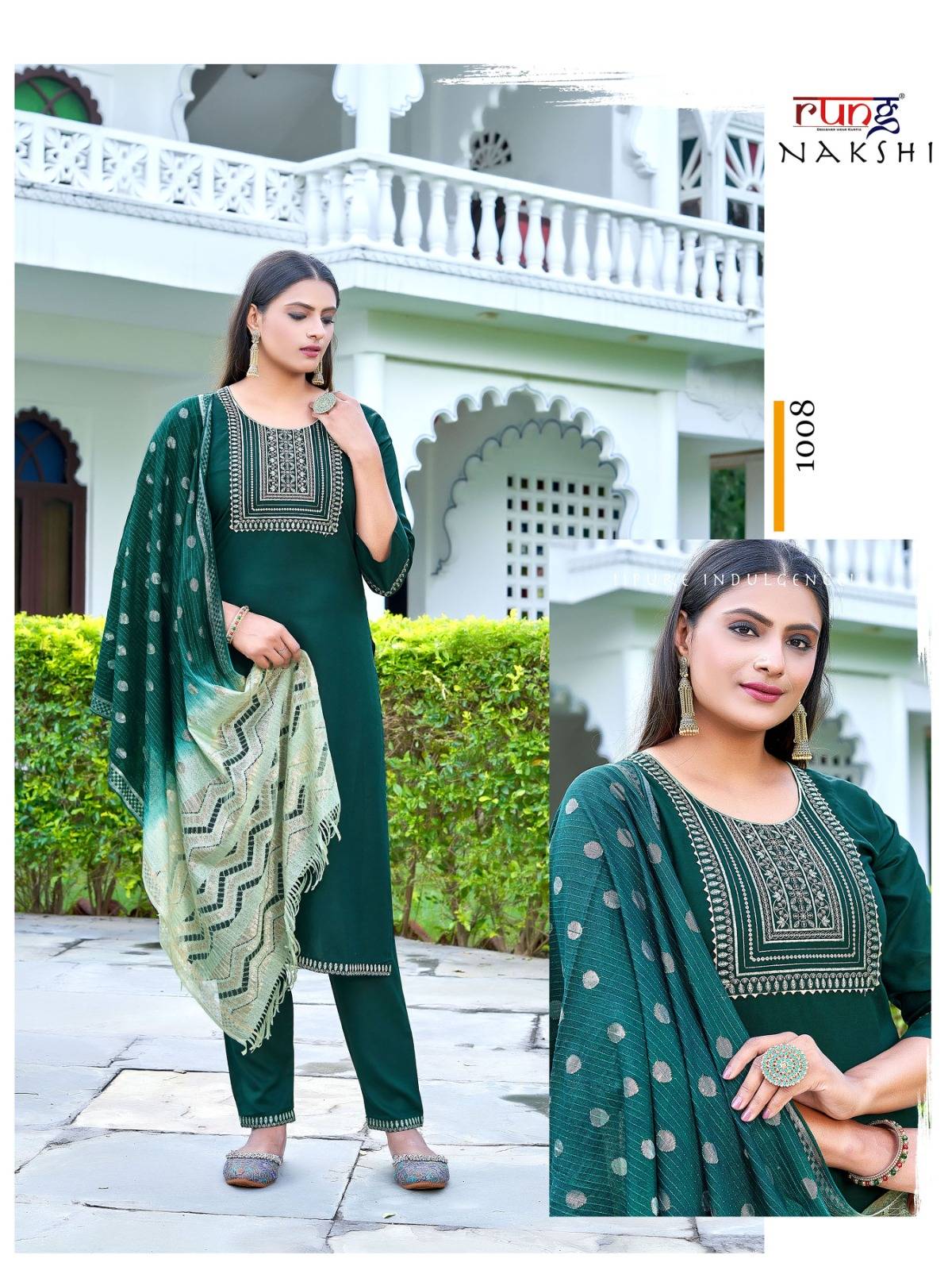 Nakshi By Rung 1001 To 1008 Series Beautiful Stylish Festive Suits Fancy Colorful Casual Wear & Ethnic Wear & Ready To Wear Rayon Foil Dresses At Wholesale Price