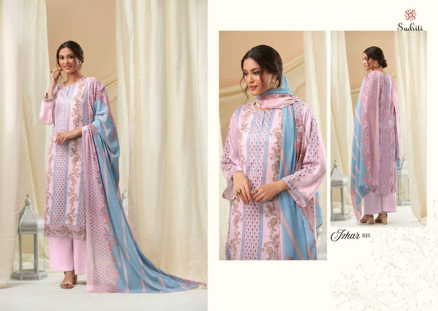 Izhar By Sudriti Beautiful Stylish Festive Suits Fancy Colorful Casual Wear & Ethnic Wear & Ready To Wear Pure Cotton Satin Digital Print Dresses At Wholesale Price