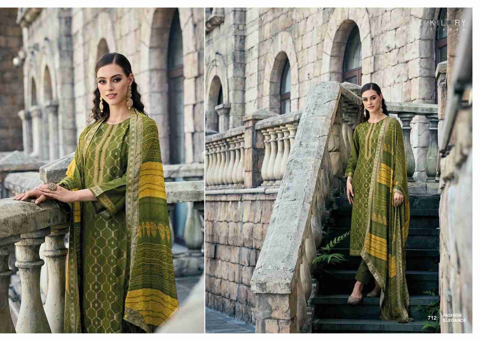 Haseen By Kilory 711 To 716 Series Beautiful Stylish Festive Suits Fancy Colorful Casual Wear & Ethnic Wear & Ready To Wear Pure Jacquard Silk Dresses At Wholesale Price