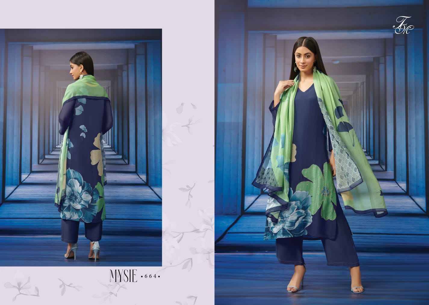 Mysie By T And M Designer Studio Beautiful Stylish Festive Suits Fancy Colorful Casual Wear & Ethnic Wear & Ready To Wear Organza Silk Digital Print Dresses At Wholesale Price