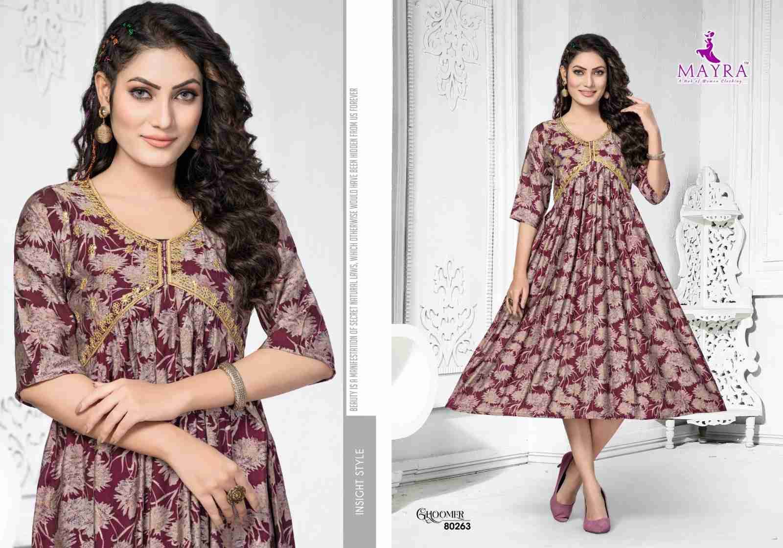 Ghoomer By Mayra 80263 To 80269 Series Designer Stylish Fancy Colorful Beautiful Party Wear & Ethnic Wear Collection Pure Chanderi Kurtis At Wholesale Price