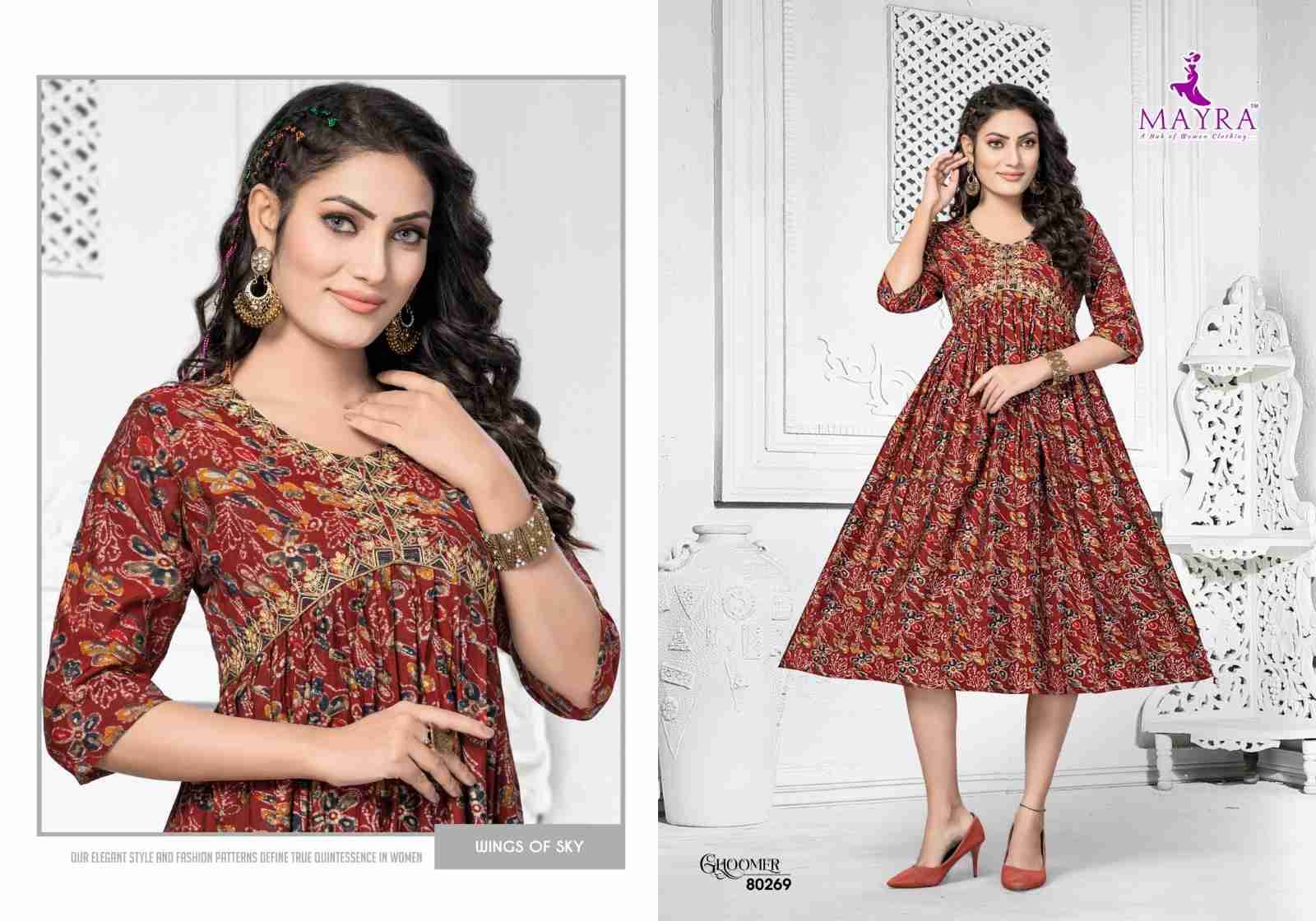 Ghoomer By Mayra 80263 To 80269 Series Designer Stylish Fancy Colorful Beautiful Party Wear & Ethnic Wear Collection Pure Chanderi Kurtis At Wholesale Price