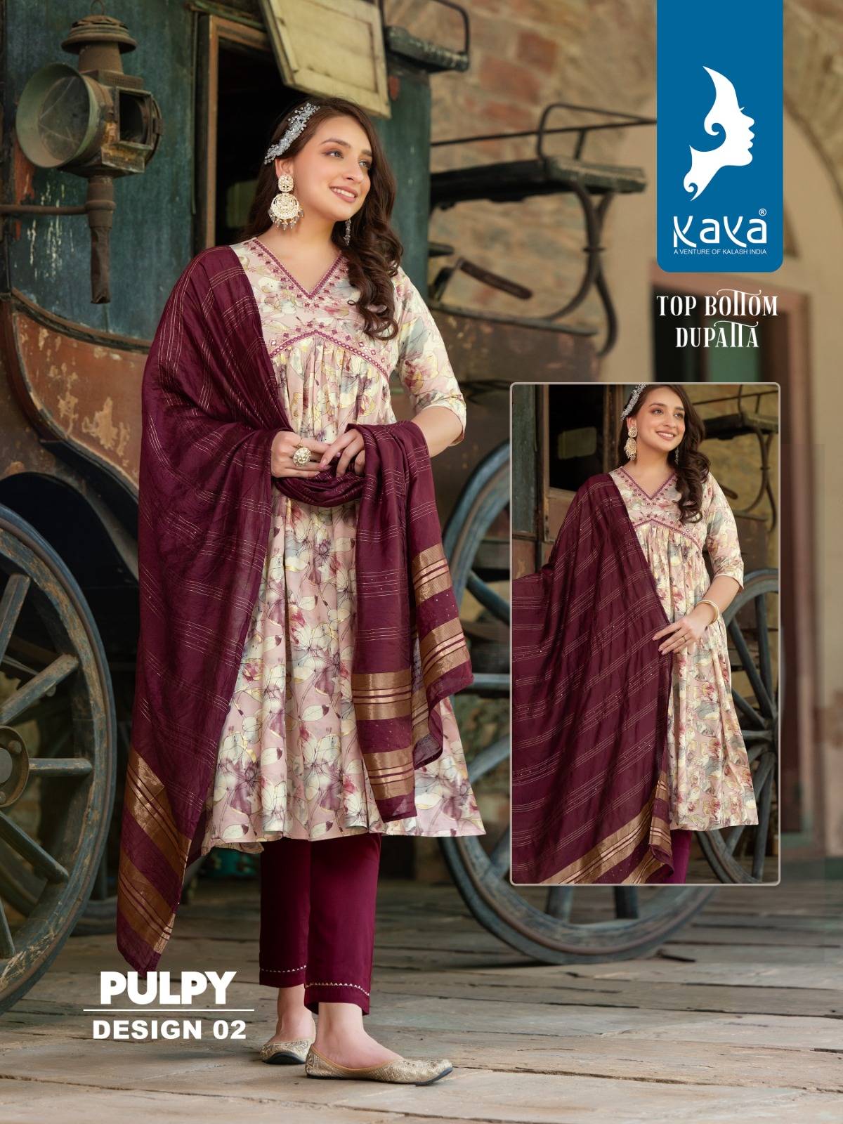 Pulpy By Kaya 01 To 06 Series Beautiful Suits Colorful Stylish Fancy Casual Wear & Ethnic Wear Heavy Rayon Foil Dresses At Wholesale Price