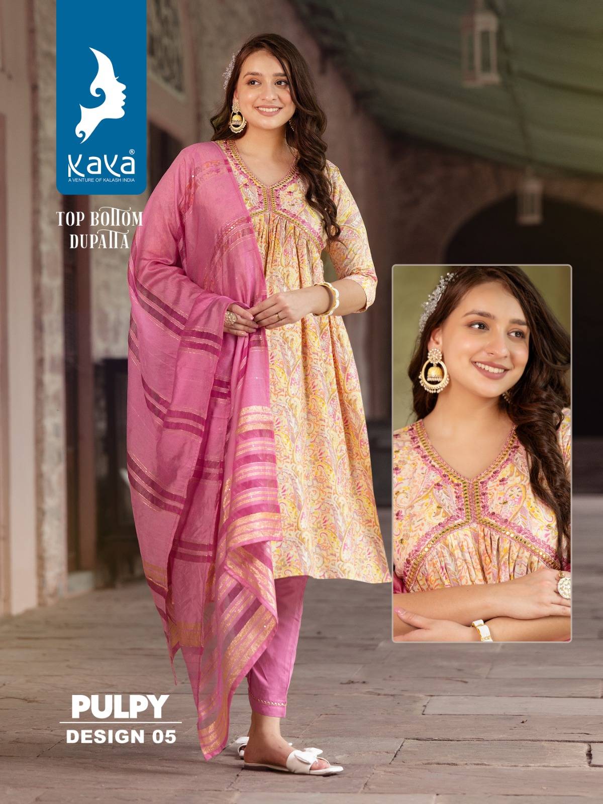 Pulpy By Kaya 01 To 06 Series Beautiful Suits Colorful Stylish Fancy Casual Wear & Ethnic Wear Heavy Rayon Foil Dresses At Wholesale Price