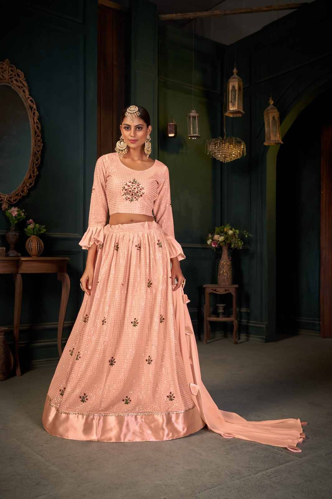 Nadira By Zeeya 6004 To 6006 Series Navratri Wear Collection Beautiful Stylish Colorful Fancy Party Wear & Occasional Wear Chinnon Lehengas At Wholesale Price