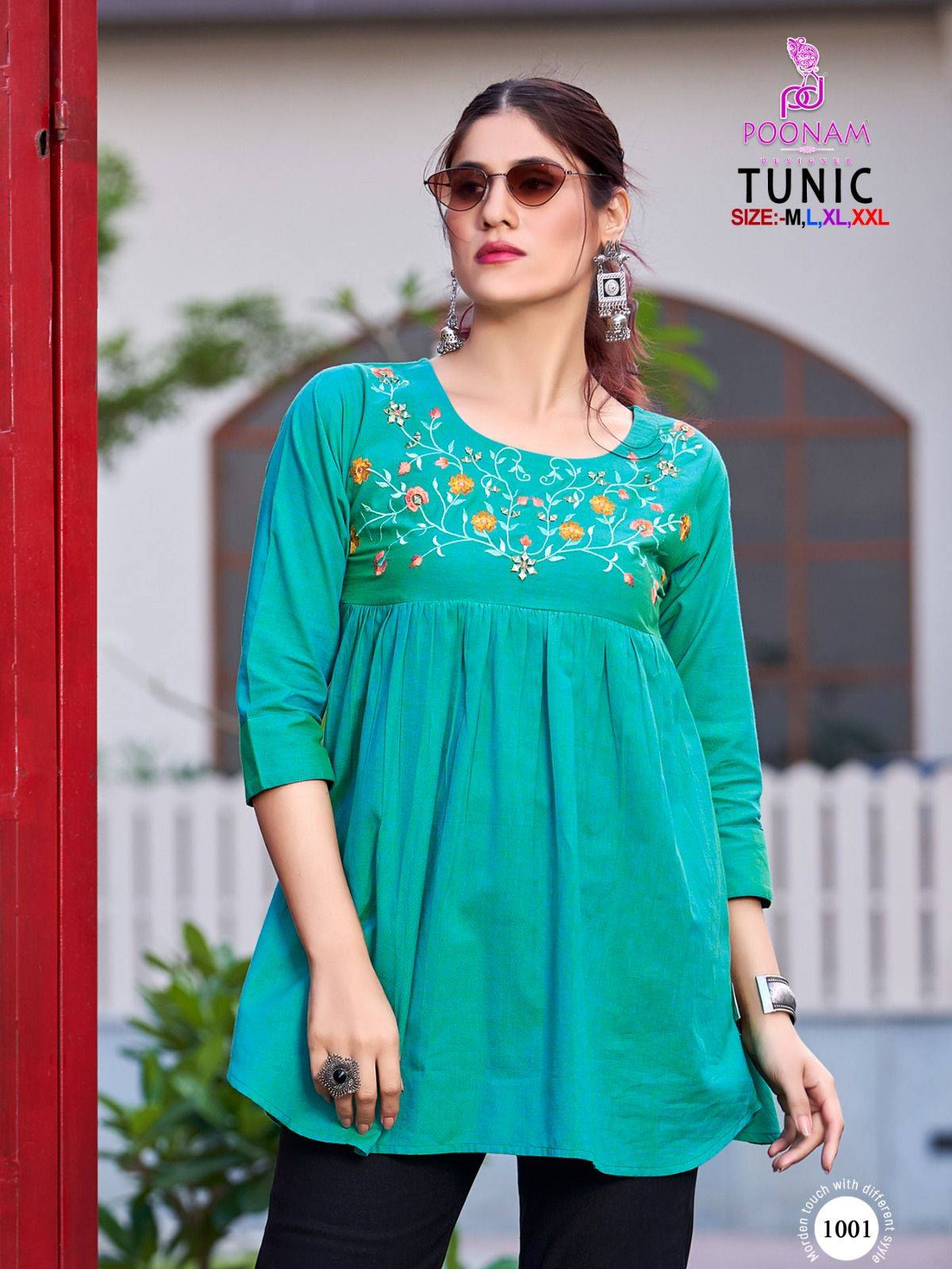 Tunic By Poonam Designer 1001 To 1006 Series Designer Stylish Fancy Colorful Beautiful Party Wear & Ethnic Wear Collection Pure Cotton Print Tops At Wholesale Price