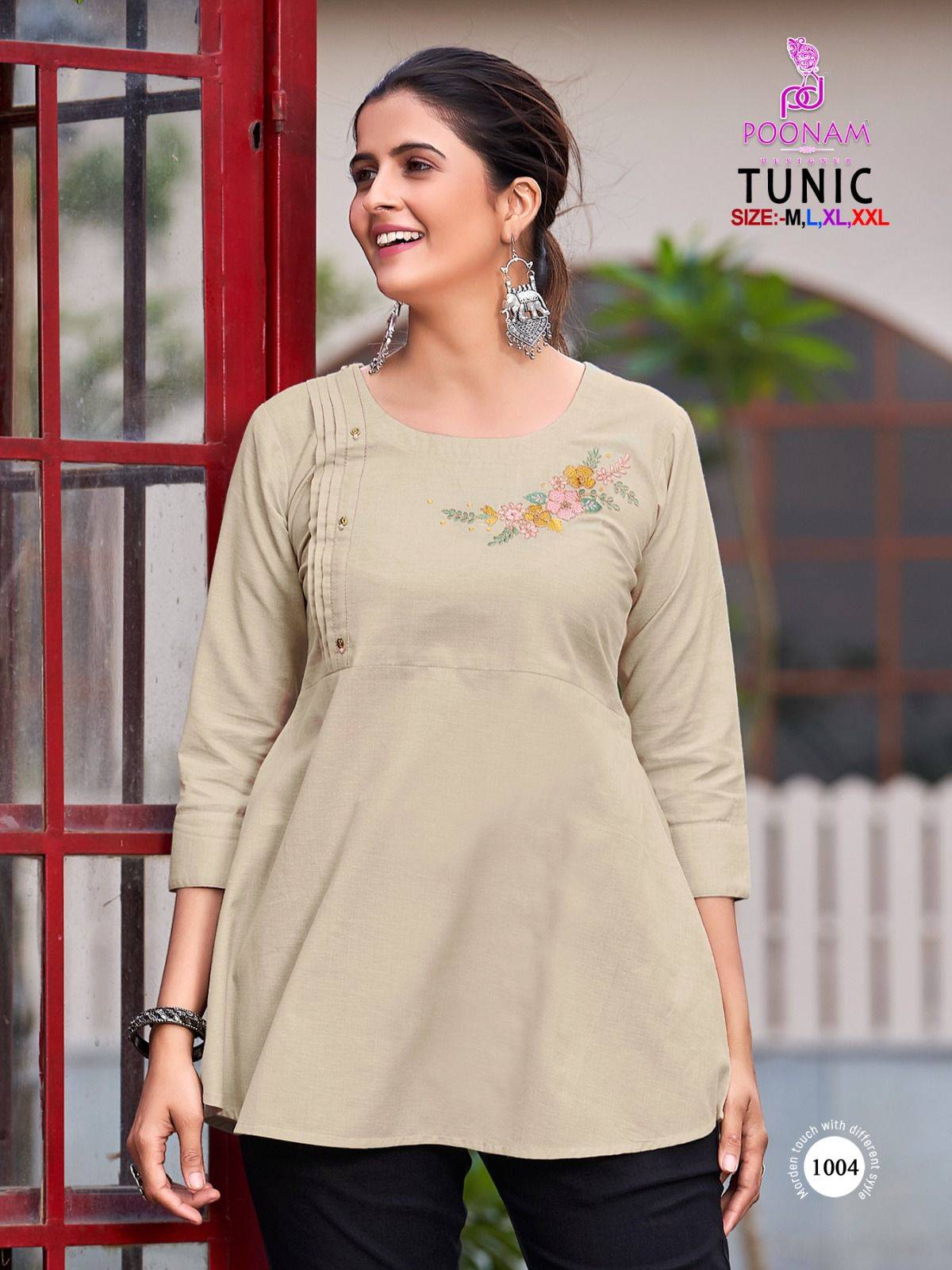 Tunic By Poonam Designer 1001 To 1006 Series Designer Stylish Fancy Colorful Beautiful Party Wear & Ethnic Wear Collection Pure Cotton Print Tops At Wholesale Price