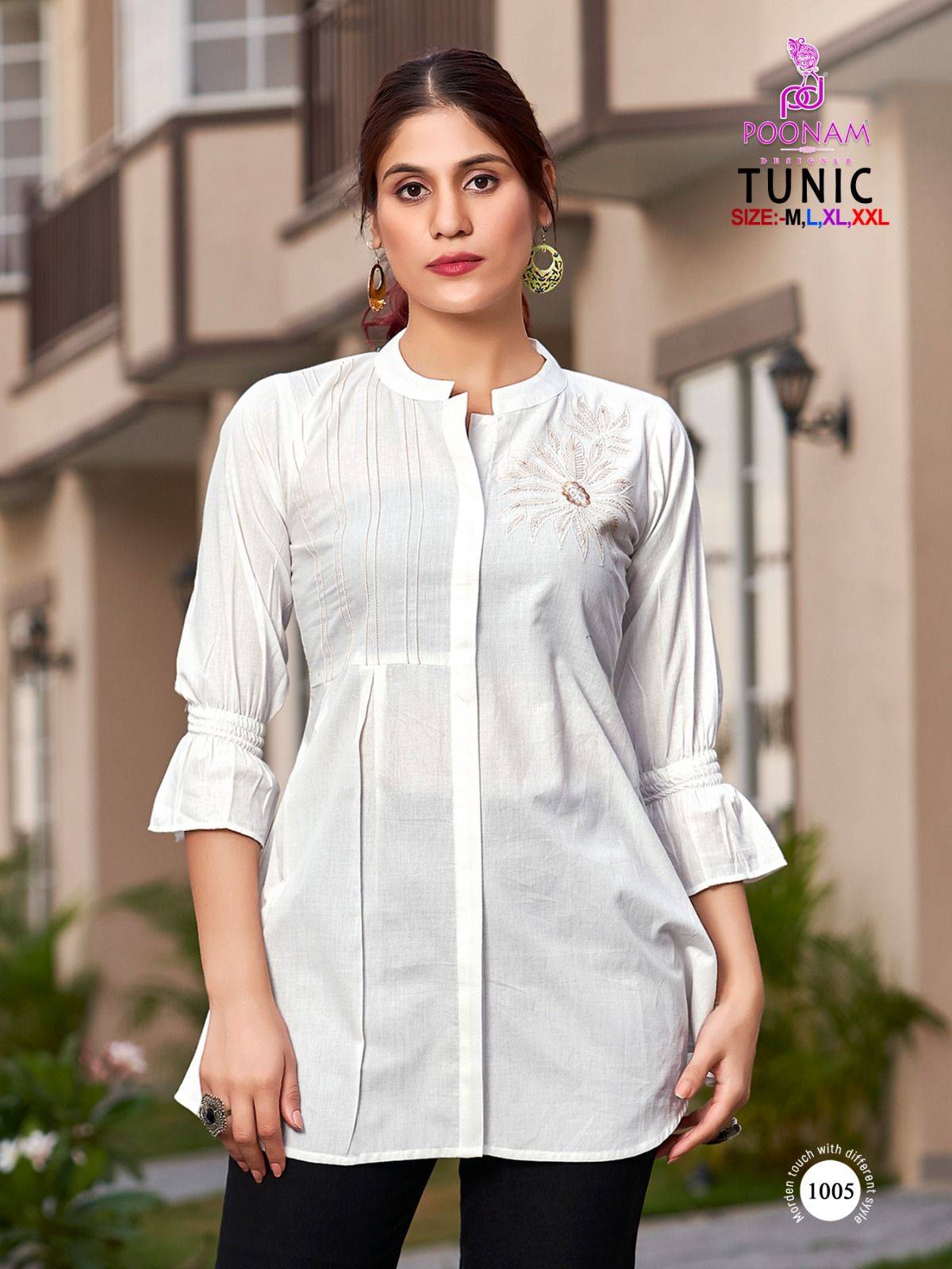 Tunic By Poonam Designer 1001 To 1006 Series Designer Stylish Fancy Colorful Beautiful Party Wear & Ethnic Wear Collection Pure Cotton Print Tops At Wholesale Price