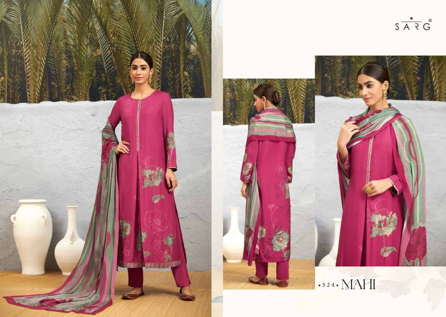 Mahi By Sarg Beautiful Stylish Festive Suits Fancy Colorful Casual Wear & Ethnic Wear & Ready To Wear Kashmiri Silk Digital Print Dresses At Wholesale Price