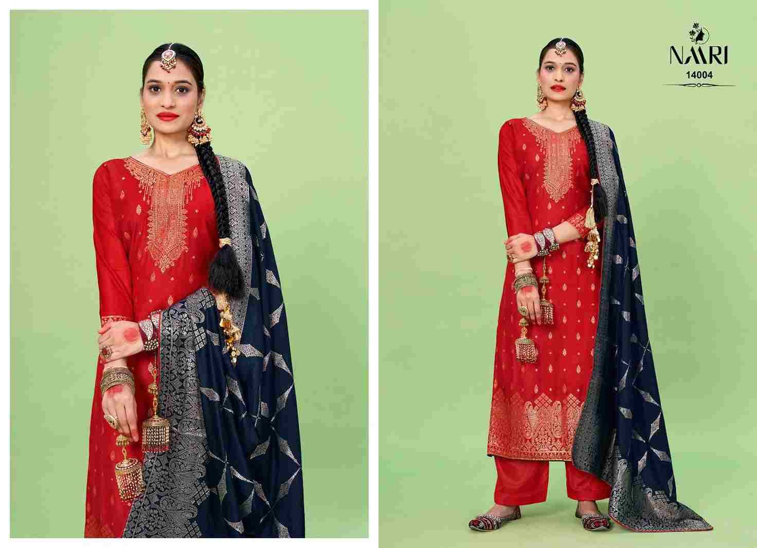 Izara By Naari 14001 To 14004 Series Beautiful Stylish Festive Suits Fancy Colorful Casual Wear & Ethnic Wear & Ready To Wear Viscose Muslin Jacquard Dresses At Wholesale Price