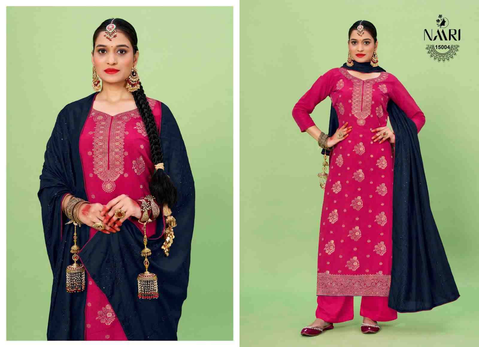 Manya By Naari 15001 To 15004 Series Beautiful Stylish Festive Suits Fancy Colorful Casual Wear & Ethnic Wear & Ready To Wear Viscose Muslin Jacquard Dresses At Wholesale Price