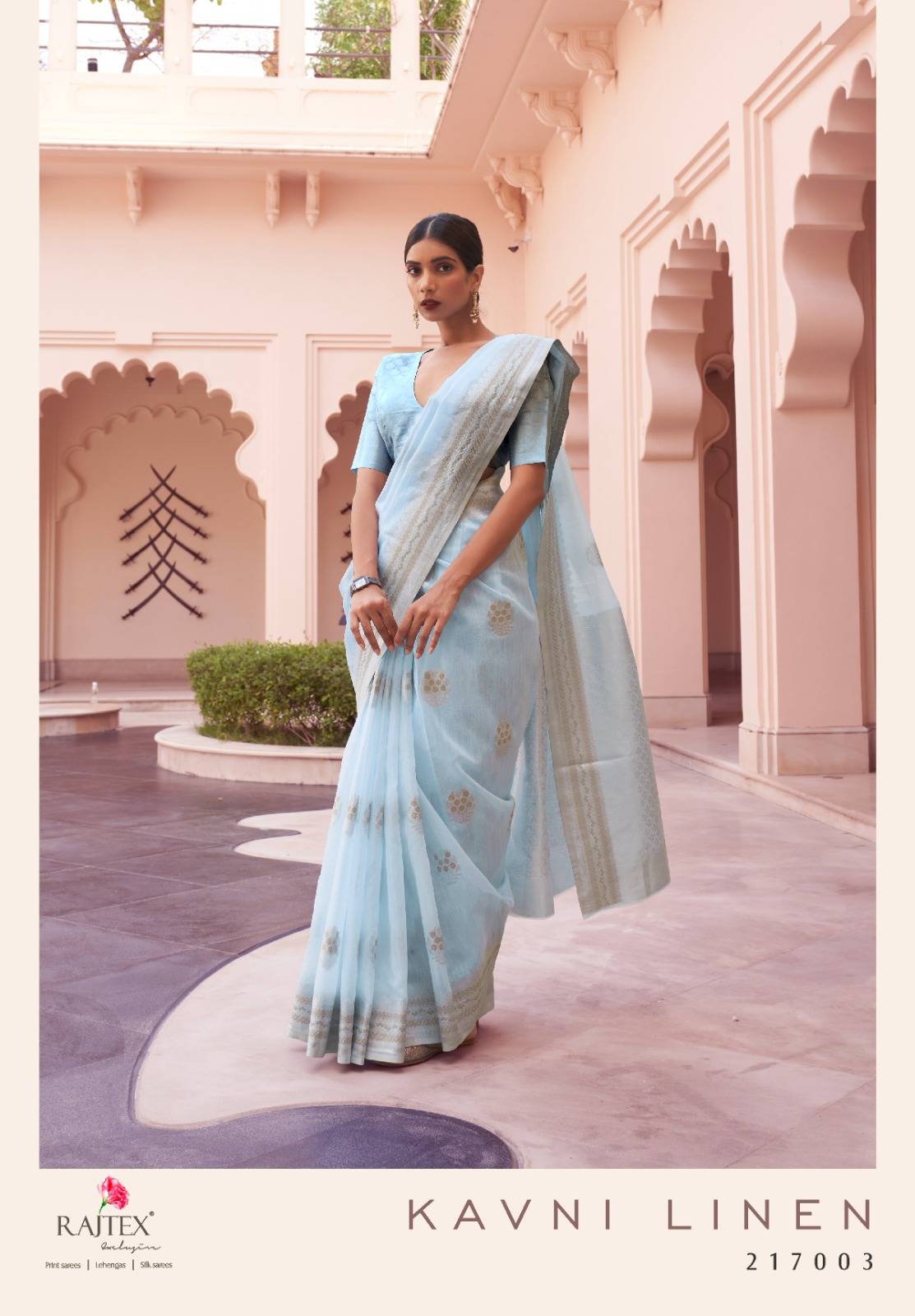 Kavni Linen By Raj Tex 217001 To 217006 Series Indian Traditional Wear Collection Beautiful Stylish Fancy Colorful Party Wear & Occasional Wear Pure Linen Sarees At Wholesale Price