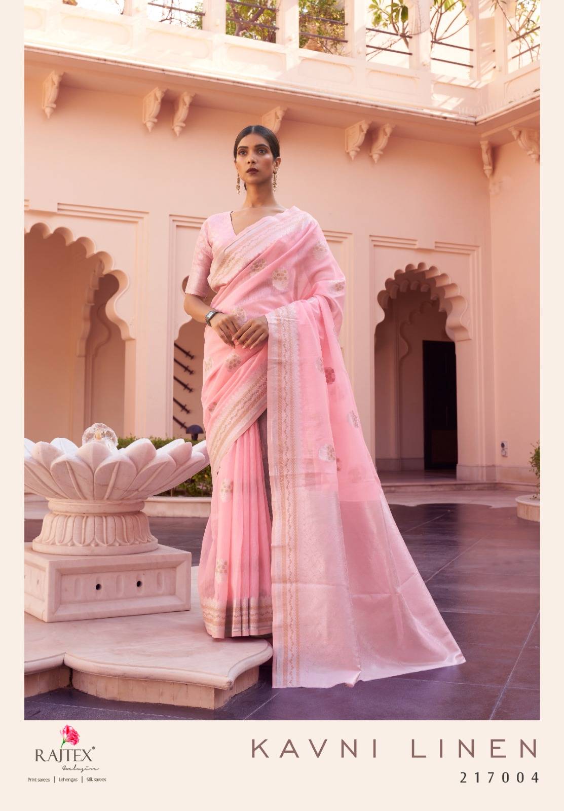 Kavni Linen By Raj Tex 217001 To 217006 Series Indian Traditional Wear Collection Beautiful Stylish Fancy Colorful Party Wear & Occasional Wear Pure Linen Sarees At Wholesale Price