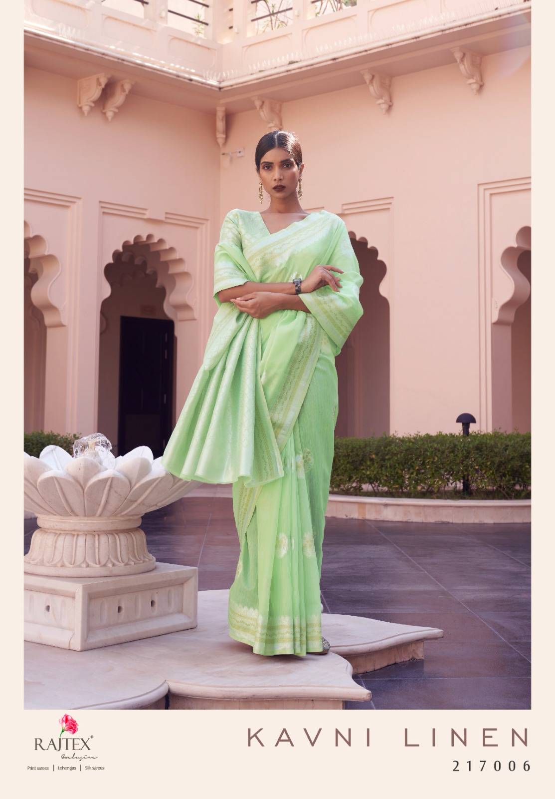Kavni Linen By Raj Tex 217001 To 217006 Series Indian Traditional Wear Collection Beautiful Stylish Fancy Colorful Party Wear & Occasional Wear Pure Linen Sarees At Wholesale Price