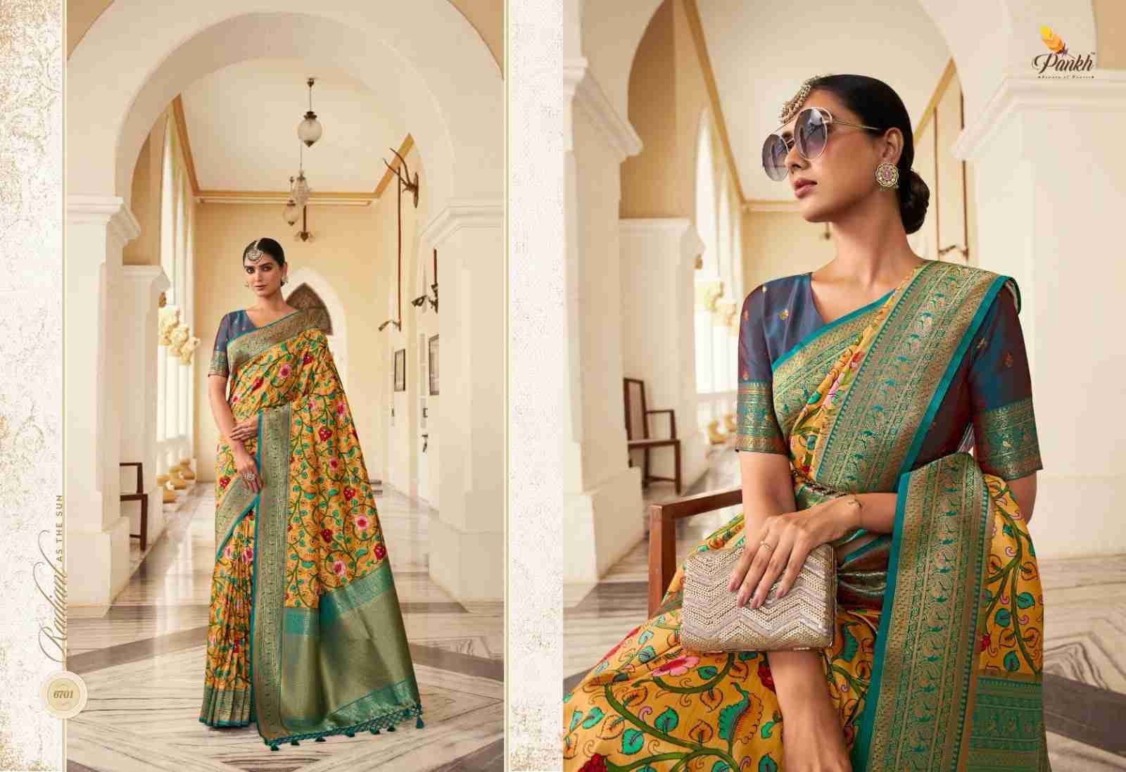 The Kanchi By Pankh Creation 6701 To 6709 Series Indian Traditional Wear Collection Beautiful Stylish Fancy Colorful Party Wear & Occasional Wear Fancy Sarees At Wholesale Price