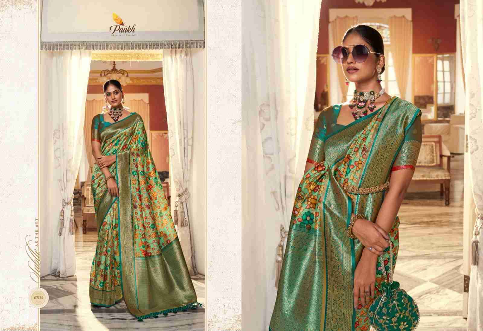 The Kanchi By Pankh Creation 6701 To 6709 Series Indian Traditional Wear Collection Beautiful Stylish Fancy Colorful Party Wear & Occasional Wear Fancy Sarees At Wholesale Price