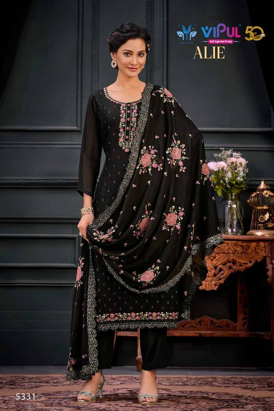 Alie By Vipul Fashion 5331 To 5336 Series Designer Festive Suits Collection Beautiful Stylish Fancy Colorful Party Wear & Occasional Wear Georgette Embroidered Dresses At Wholesale Price