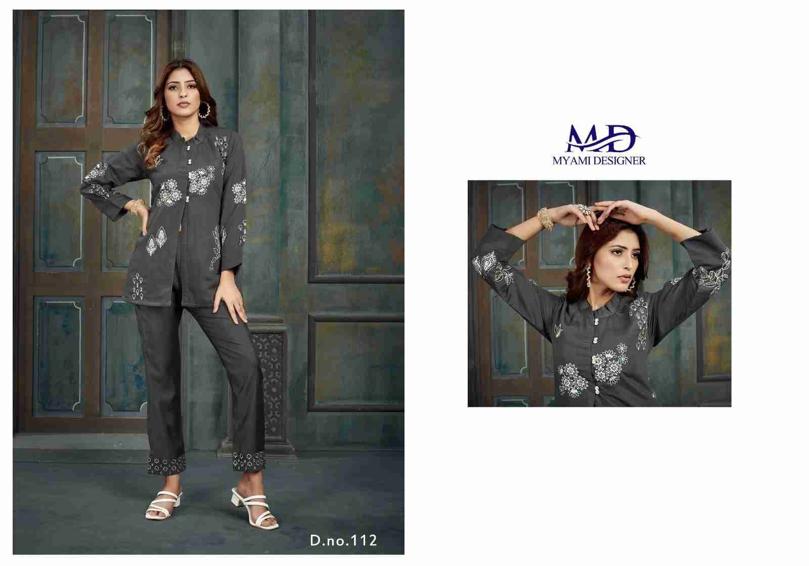 Co-Ord Vol-2 By Myami Designer 111 To 116 Series Designer Stylish Fancy Colorful Beautiful Party Wear & Ethnic Wear Collection Viscose Co-Ord At Wholesale Price