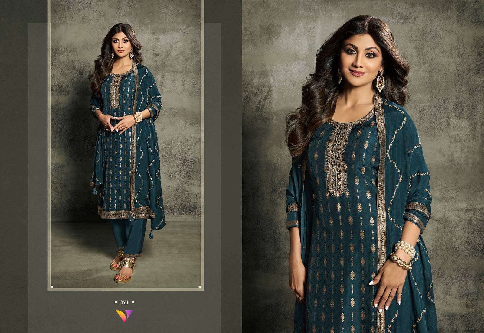 Shilpa Vol-8 By Vatsam 871 To 876 Series Designer Festive Suits Collection Beautiful Stylish Fancy Colorful Party Wear & Occasional Wear Viscose Dola Jacquard Dresses At Wholesale Price