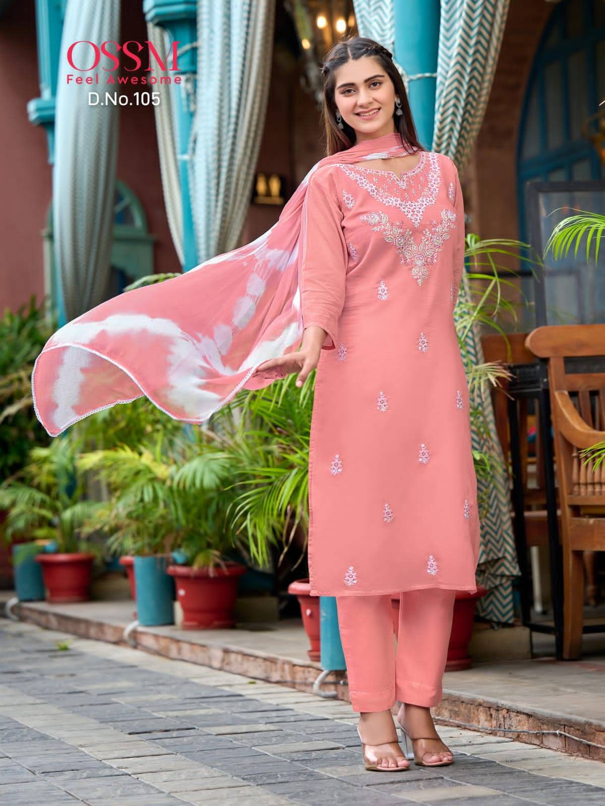 Olivia By Ossm 101 To 106 Series Beautiful Stylish Festive Suits Fancy Colorful Casual Wear & Ethnic Wear & Ready To Wear Mal Cotton Dresses At Wholesale Price