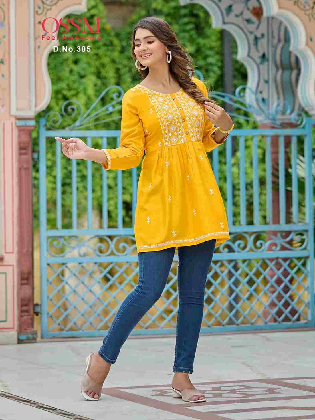 Nora Vol-3 By Ossm 301 To 306 Series Designer Stylish Fancy Colorful Beautiful Party Wear & Ethnic Wear Collection Rayon Slub Tops At Wholesale Price