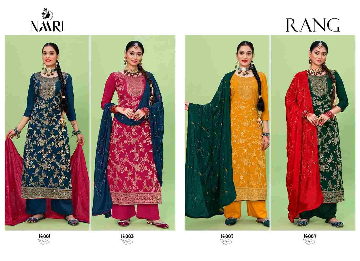 Rang By Naari 16001 To 16004 Series Beautiful Festive Suits Colorful Stylish Fancy Casual Wear & Ethnic Wear Viscose Muslin Jacquard Dresses At Wholesale Price