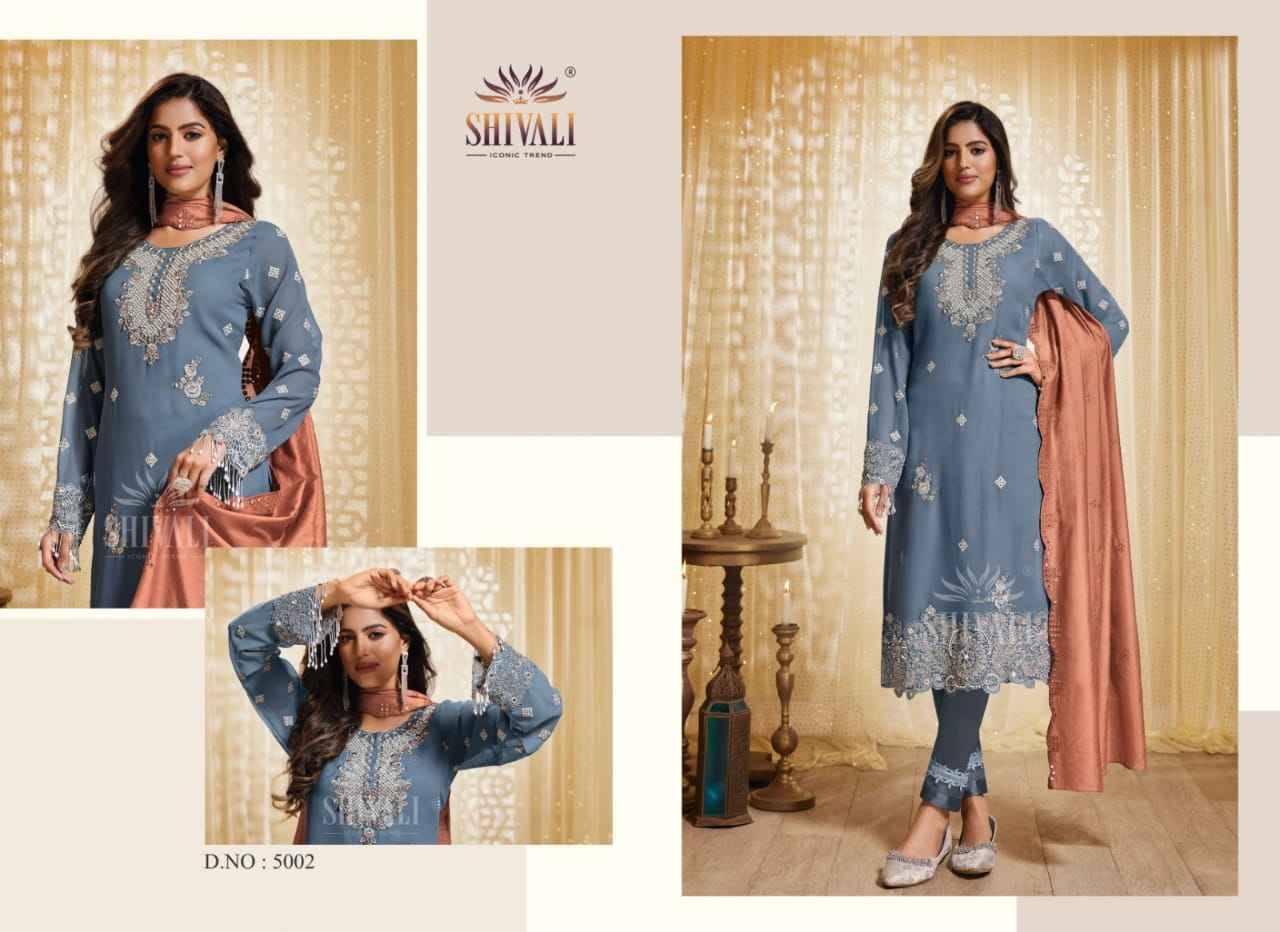 Zoya Vol-5 By Shivali 5001 To 5005 Series Designer Festive Suits Collection Beautiful Stylish Fancy Colorful Party Wear & Occasional Wear Georgette Dresses At Wholesale Price