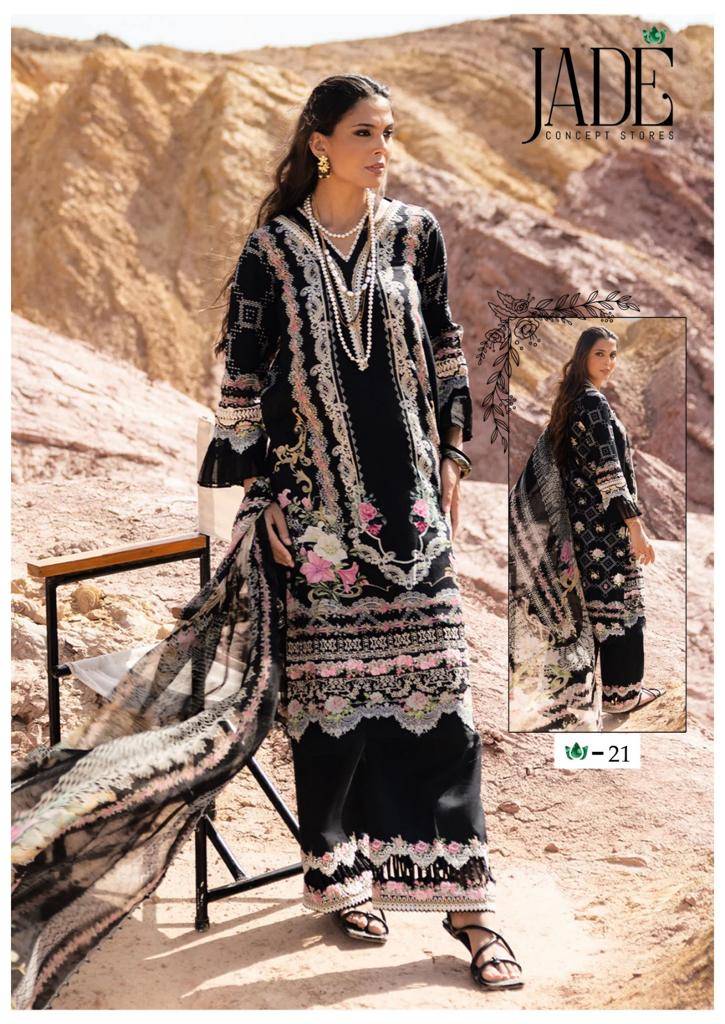 Chevron Vol-3 By Jade 21 To 26 Series Beautiful Pakistani Suits Stylish Fancy Colorful Party Wear & Occasional Wear Heavy Lawn Dresses At Wholesale Price