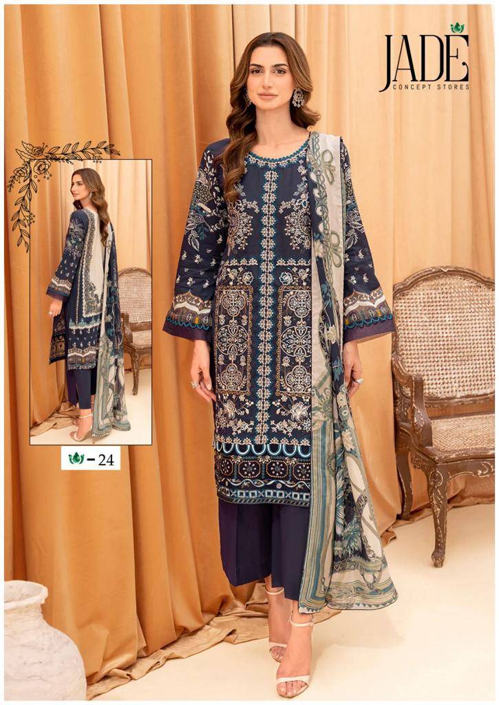 Chevron Vol-3 By Jade 21 To 26 Series Beautiful Pakistani Suits Stylish Fancy Colorful Party Wear & Occasional Wear Heavy Lawn Dresses At Wholesale Price