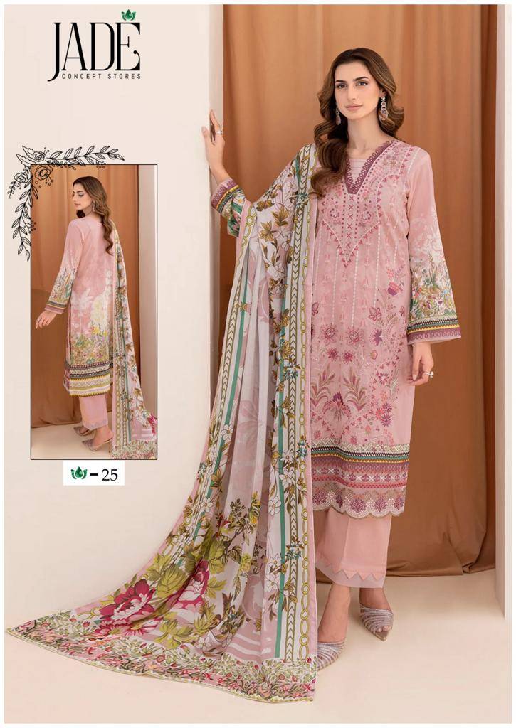 Chevron Vol-3 By Jade 21 To 26 Series Beautiful Pakistani Suits Stylish Fancy Colorful Party Wear & Occasional Wear Heavy Lawn Dresses At Wholesale Price